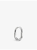 Tiffany Lock medium rhodium-plated white gold hoop earrings, imported from the UK