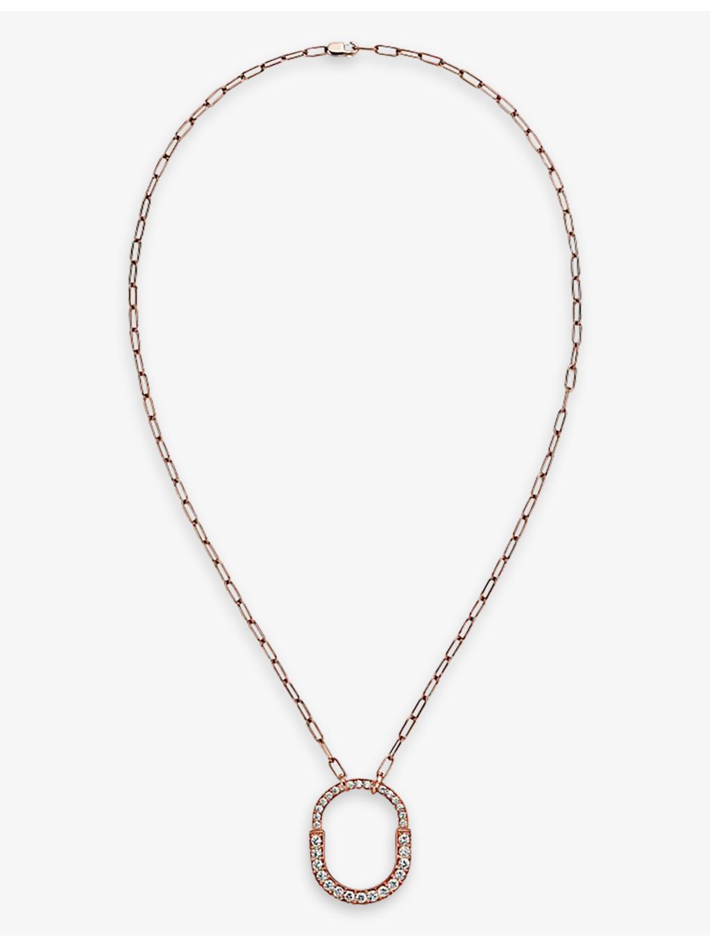 Tiffany Lock medium 18ct rose-gold diamond pendant, UK version