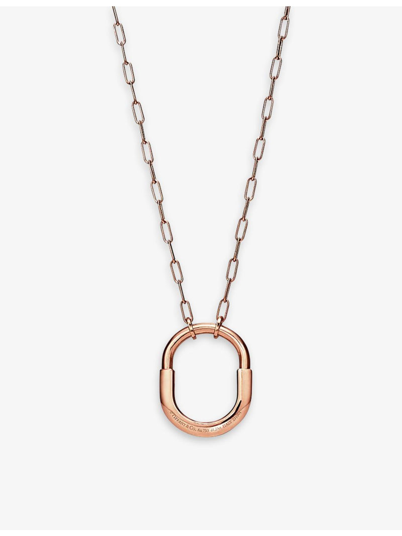 Tiffany Lock medium 18ct rose-gold diamond pendant, UK version