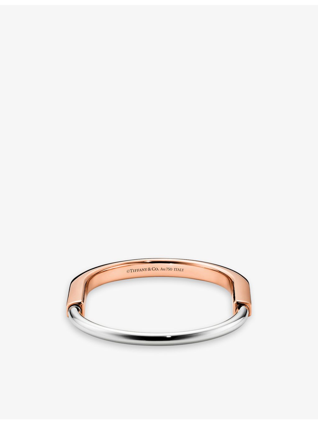 Tiffany & Co. Lock 18ct two-tone bangle bracelet, imported from the UK