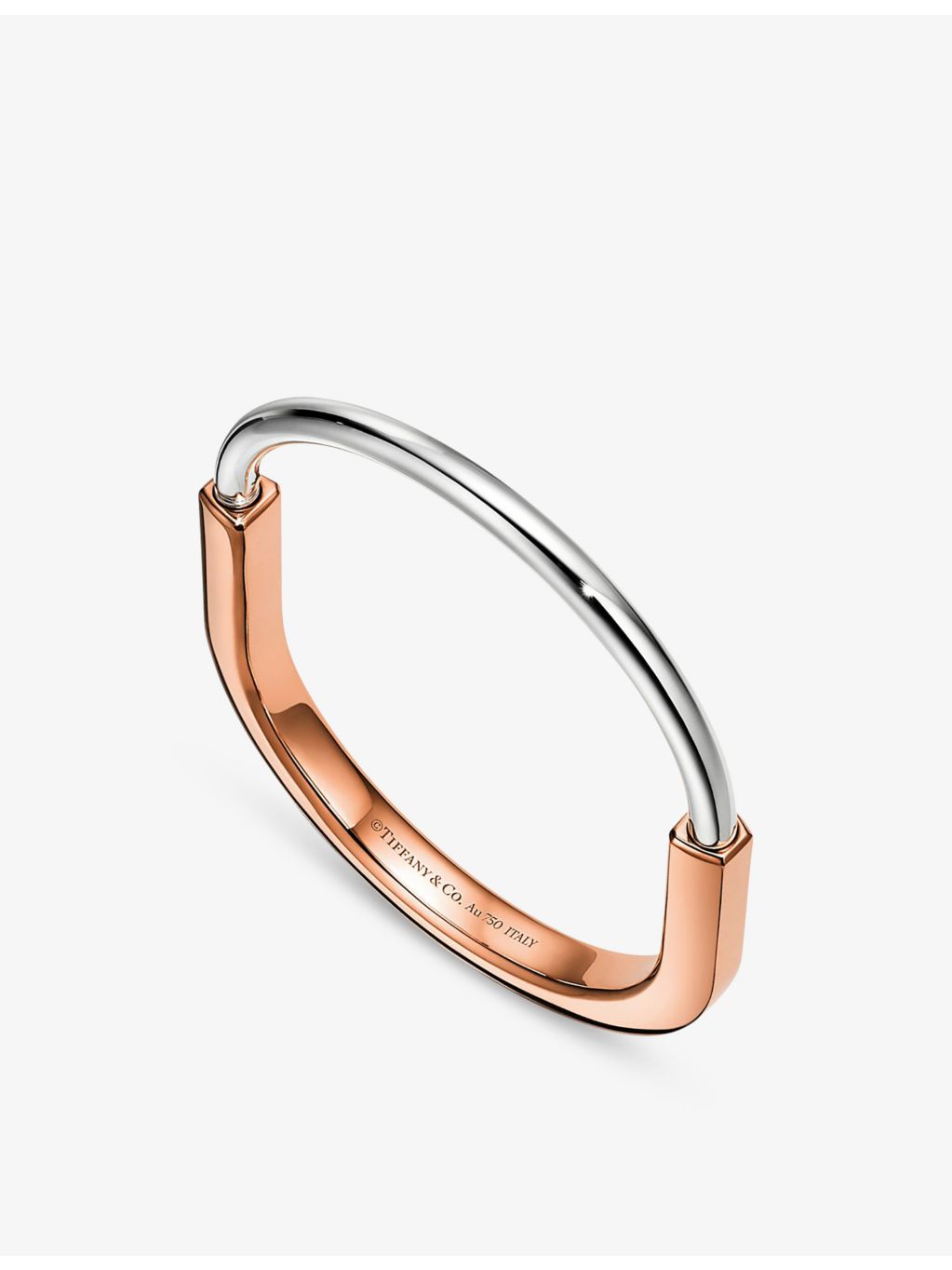 Tiffany & Co. Lock 18ct two-tone bangle bracelet, imported from the UK