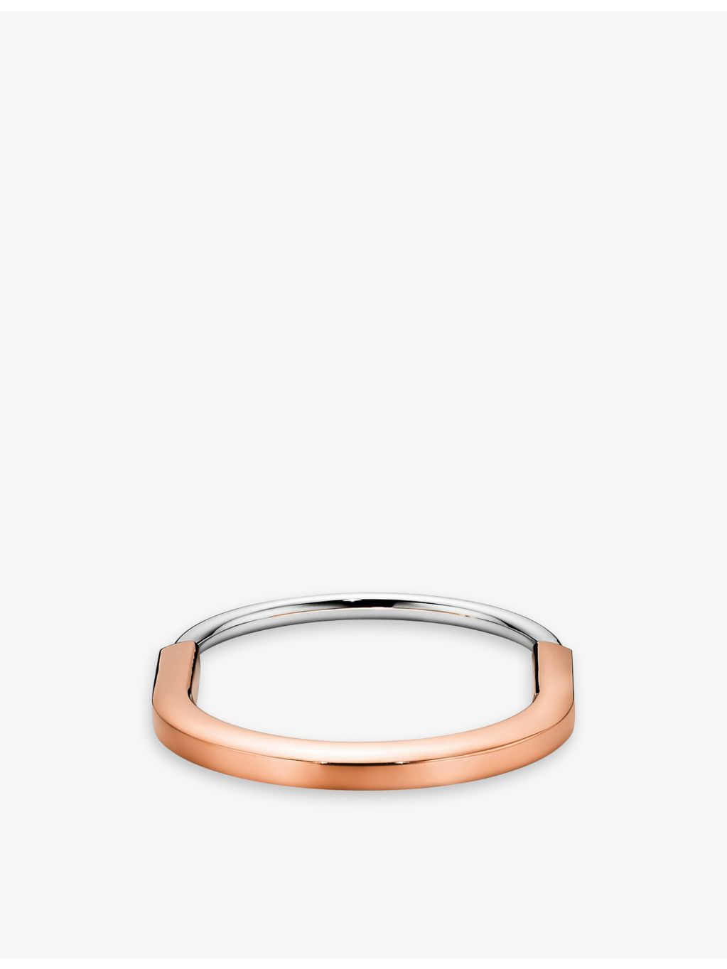 Tiffany & Co. Lock 18ct two-tone bangle bracelet, imported from the UK