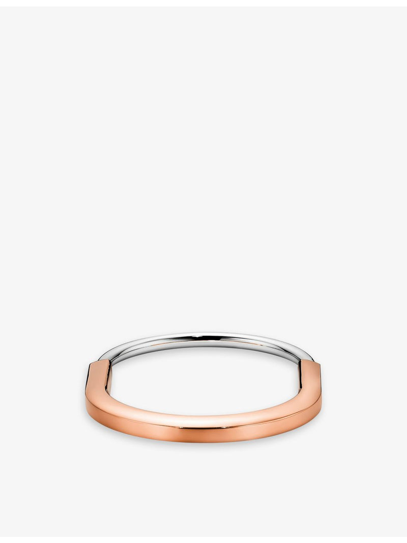 Tiffany & Co. Lock 18ct two-tone bangle bracelet, imported from the UK