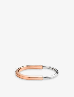 Tiffany & Co. Lock 18ct Rose and White-Gold Bangle Bracelet