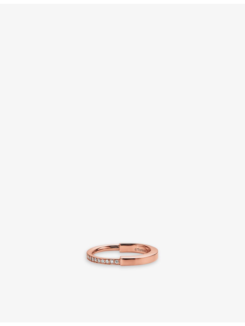 Tiffany Lock 18ct rose gold diamond ring 0.17ct - British product