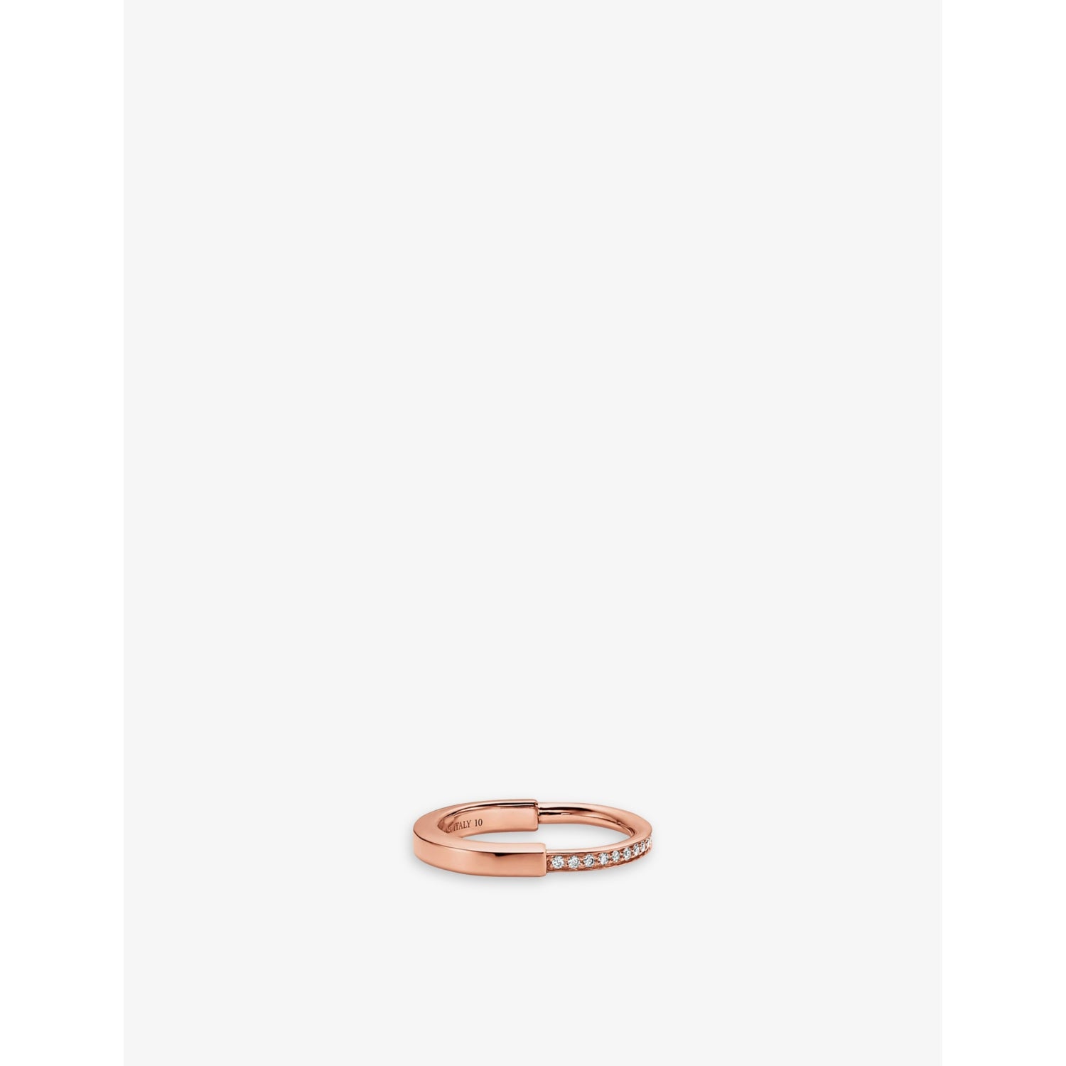 Tiffany Lock 18ct rose-gold and 0.17ct round-brilliant diamond ring - 4.5