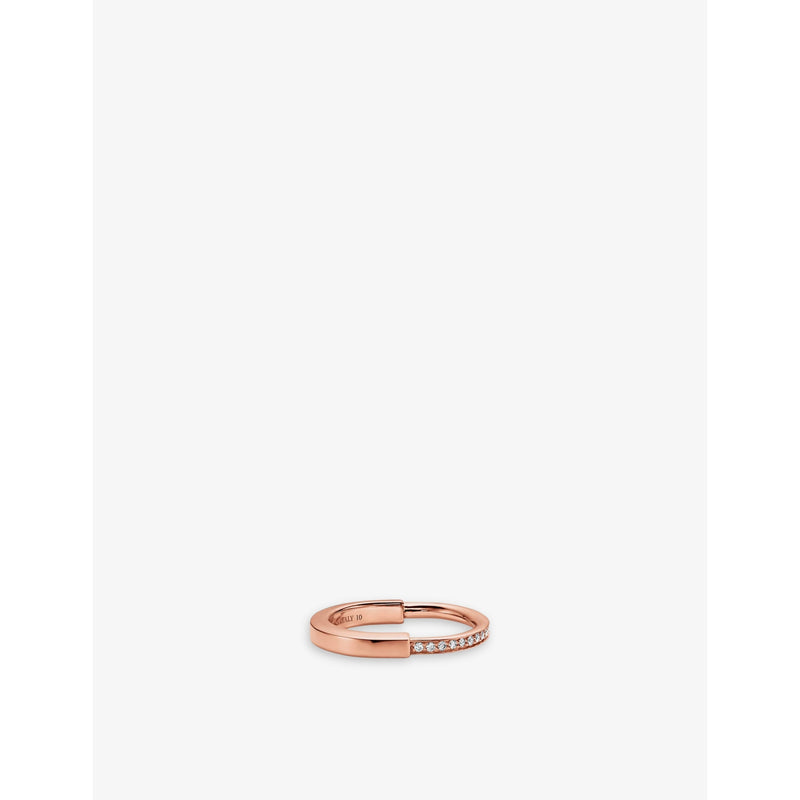 Tiffany Lock 18ct rose-gold and 0.17ct round-brilliant diamond ring - 4.5