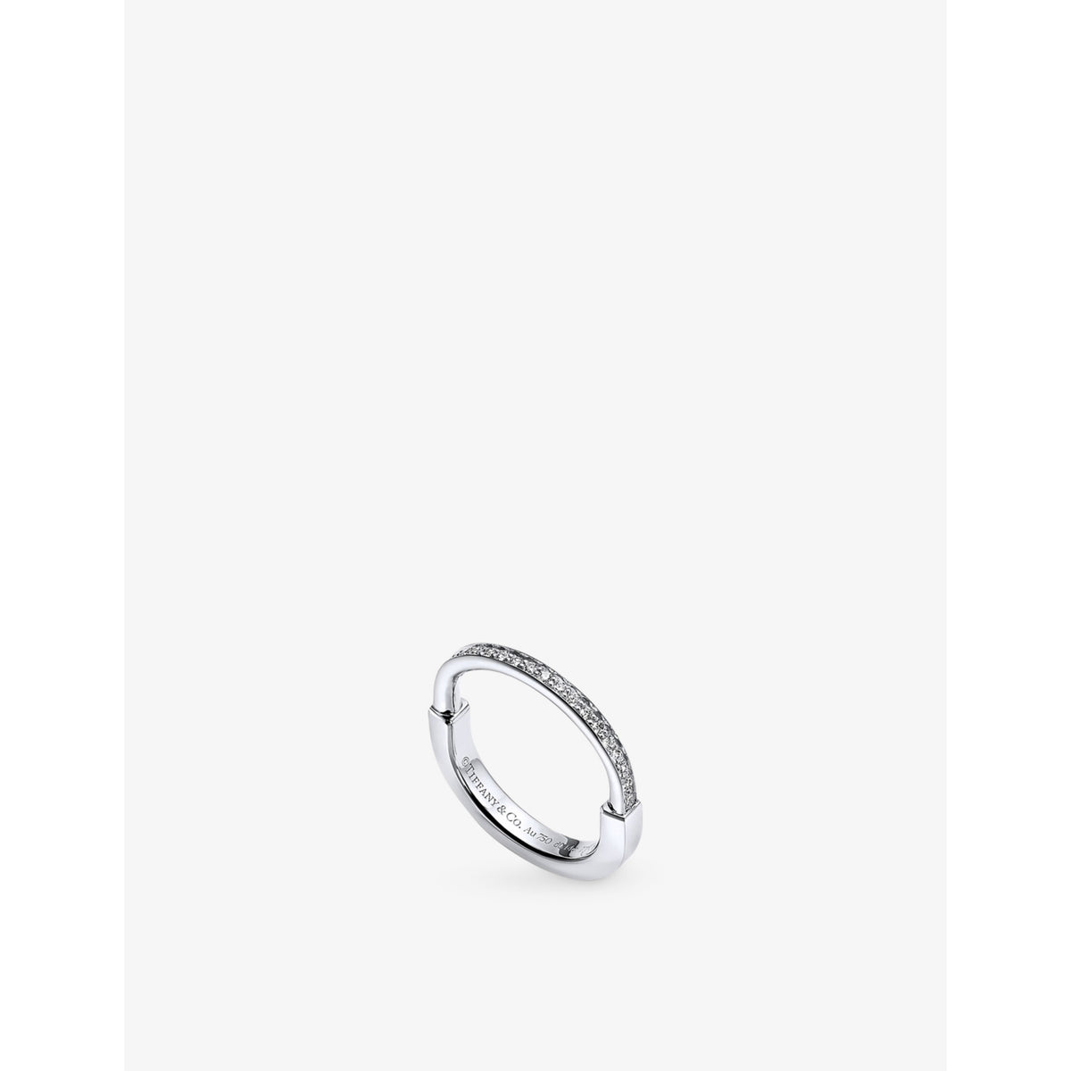 Tiffany & Co Tiffany Lock 18ct white-gold and 0.17ct round-brilliant diamond ring