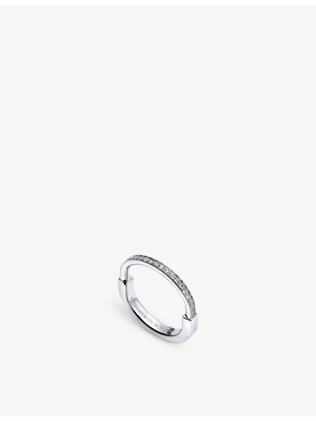 Tiffany Lock ring 18ct white gold 0.17ct diamond (British brand)