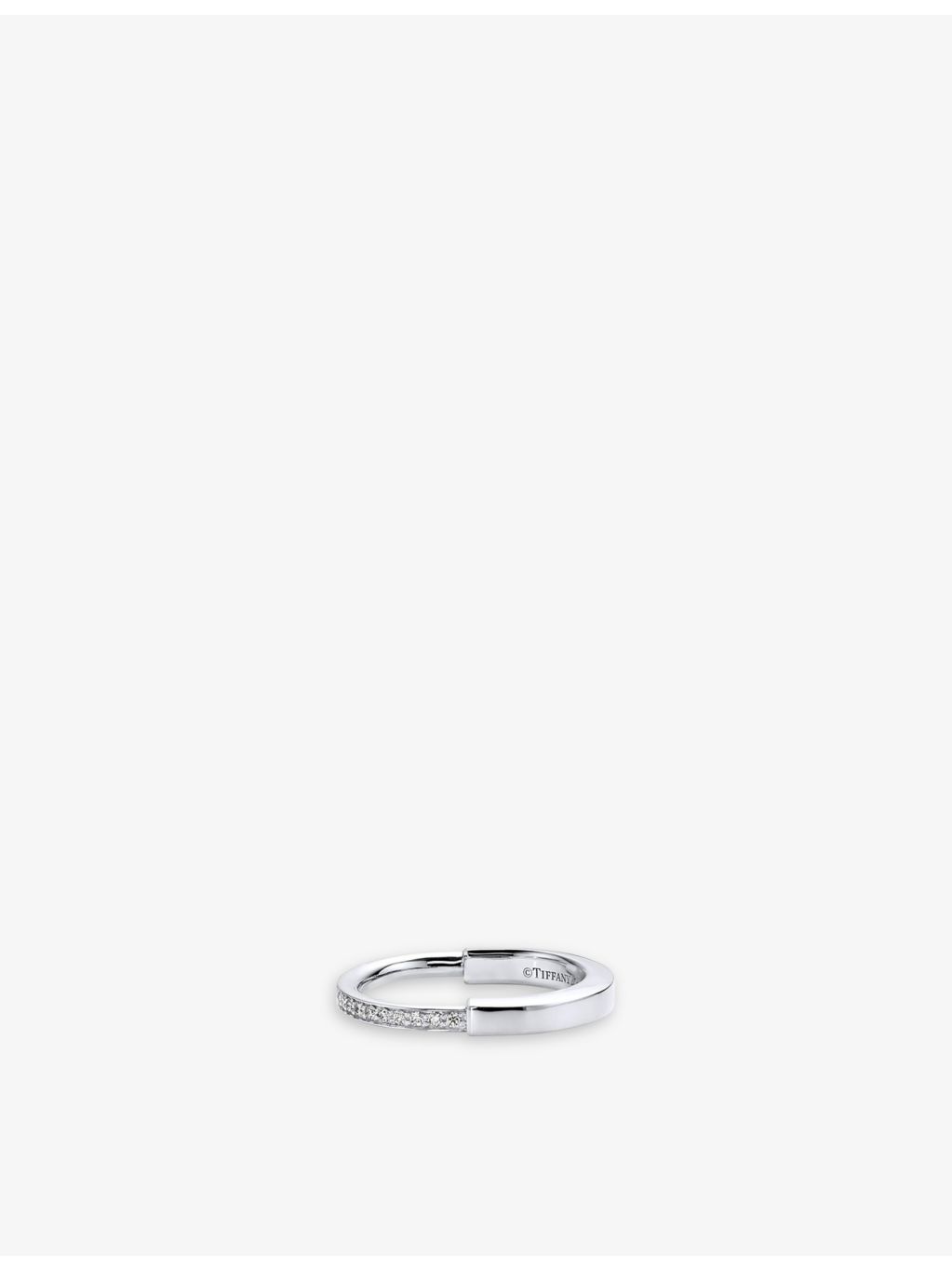 Tiffany Lock ring 18ct white gold 0.17ct diamond (British brand)