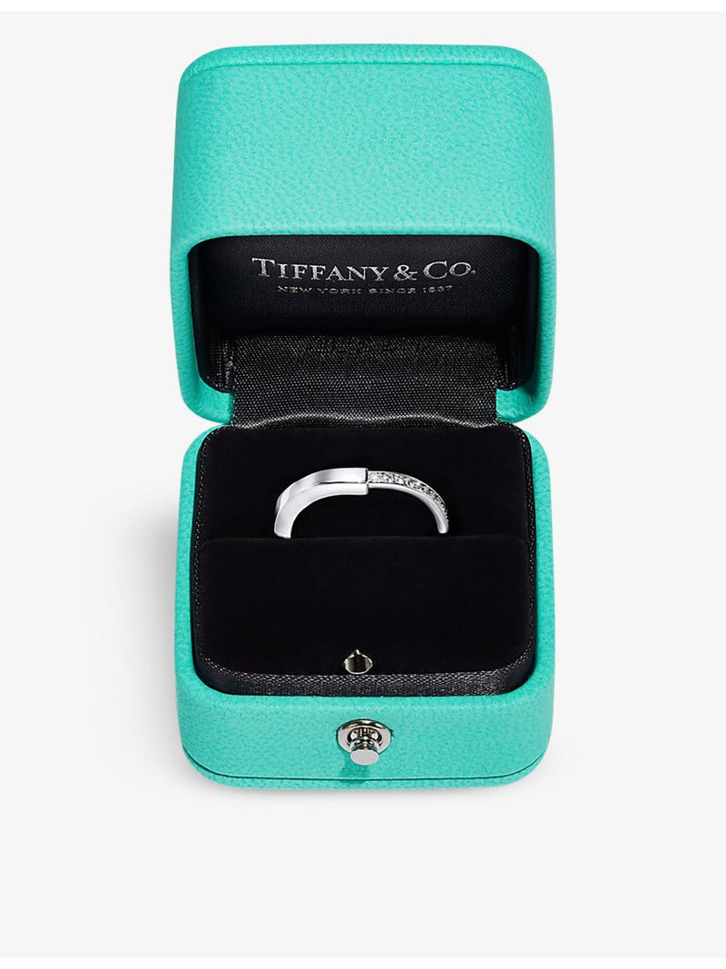 Tiffany Lock ring 18ct white gold 0.17ct diamond (British brand)