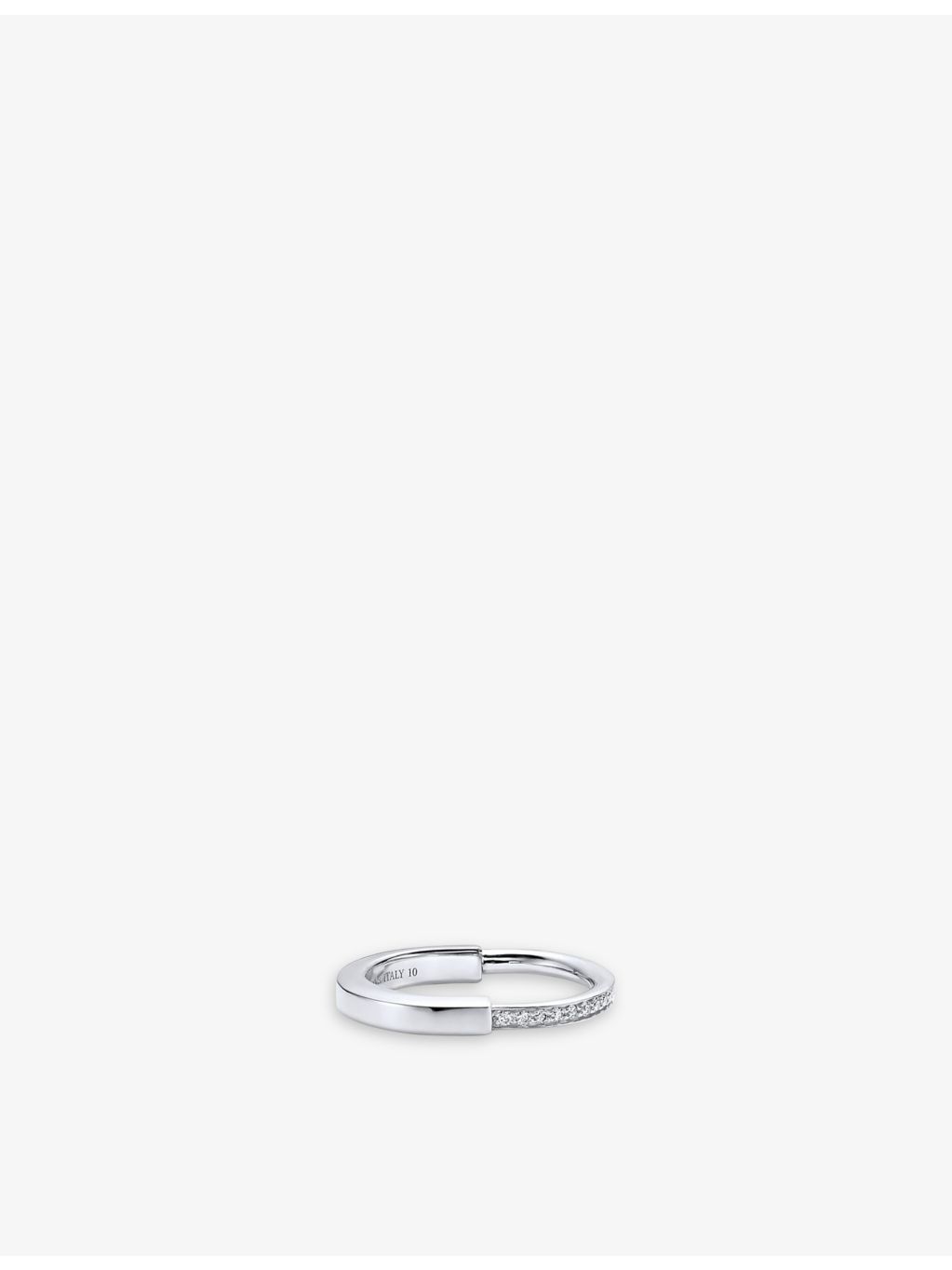 Tiffany Lock ring 18ct white gold 0.17ct diamond (British brand)