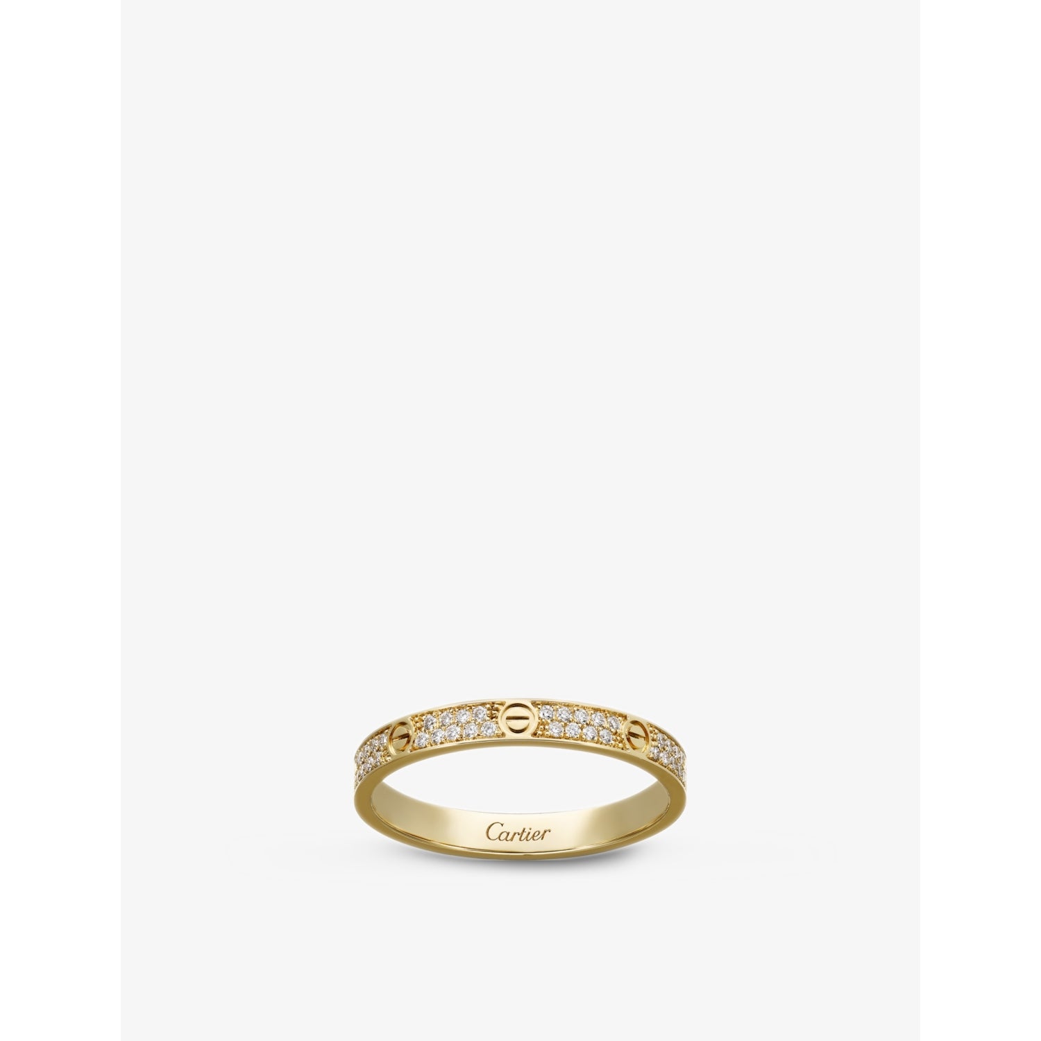 Love 18ct yellow-gold and 0.19ct brilliant-cut diamond ring - 54mm