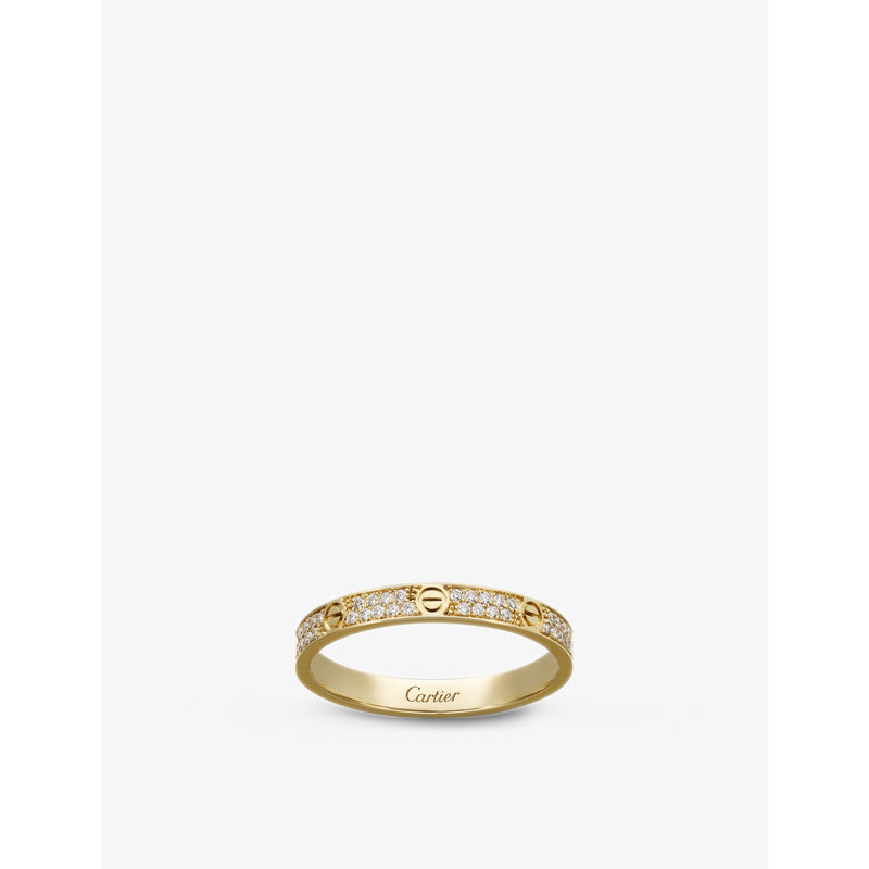 Love 18ct yellow-gold and 0.19ct brilliant-cut diamond ring - 54mm