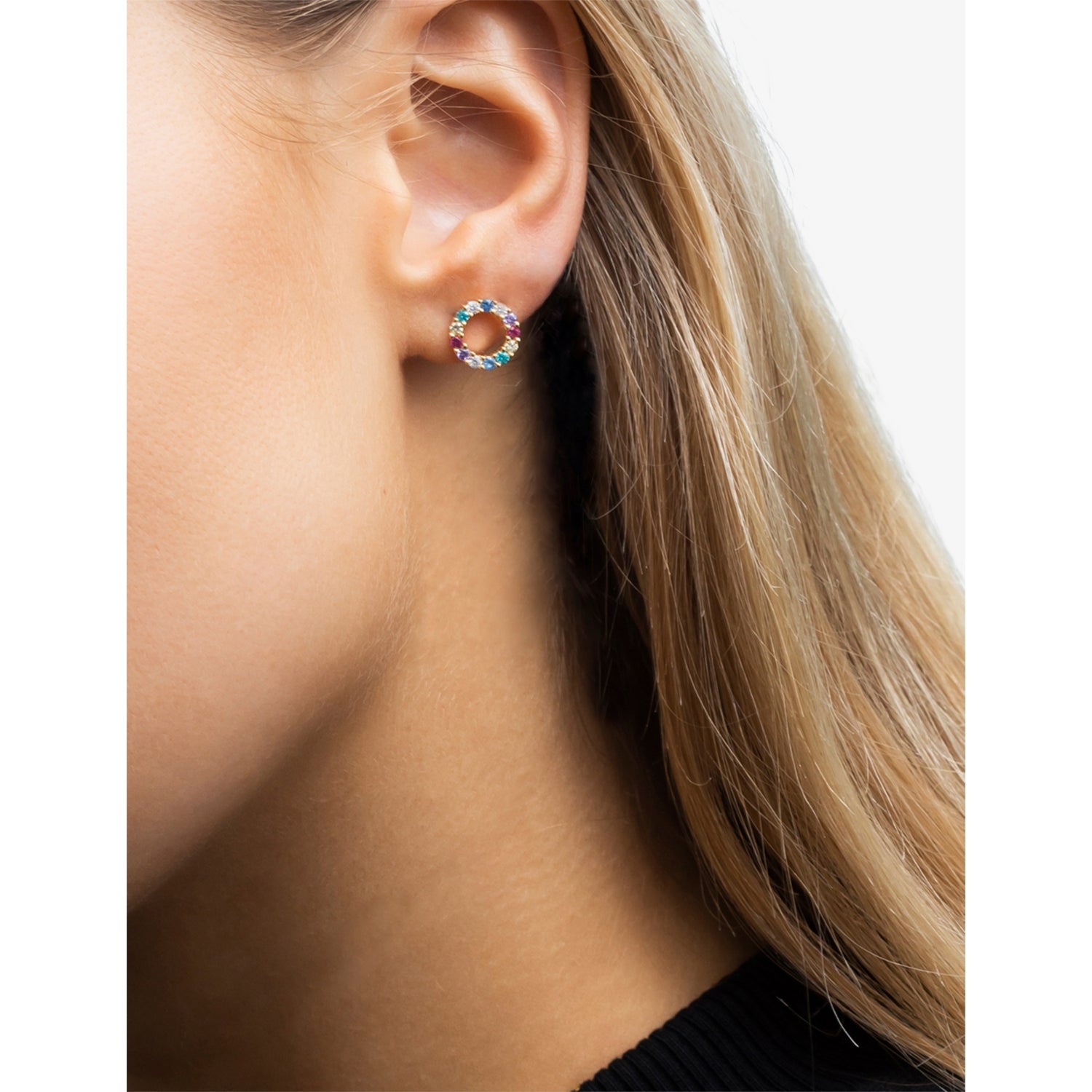 Sif Jakobs 18ct gold-plated circular stud earrings, UK version