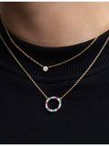 Sif Jakobs gold-plated zirconia pendant necklace 23mm, imported from the UK