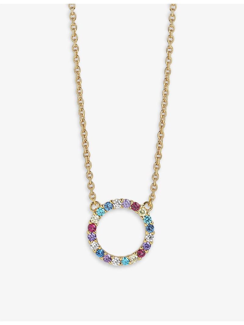 Sif Jakobs gold-plated zirconia pendant necklace 23mm, imported from the UK