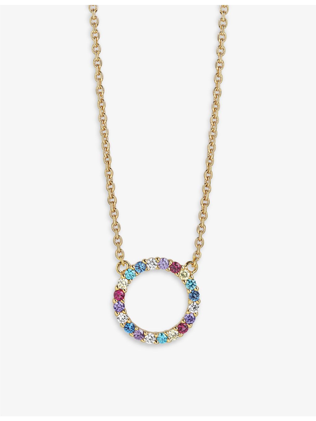 Sif Jakobs gold-plated zirconia pendant necklace 23mm, imported from the UK