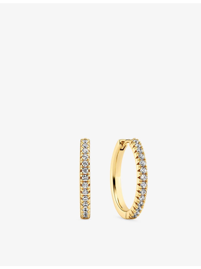 Sif Jakobs gold-plated zirconia hoop earrings, 2cm diameter, UK version