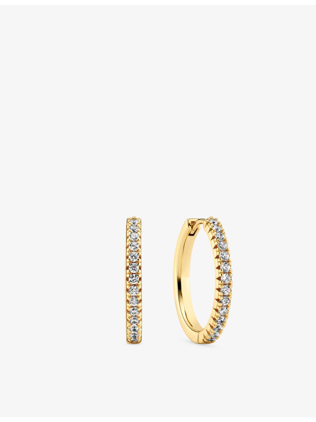 Sif Jakobs gold-plated zirconia hoop earrings, 2cm diameter, UK version