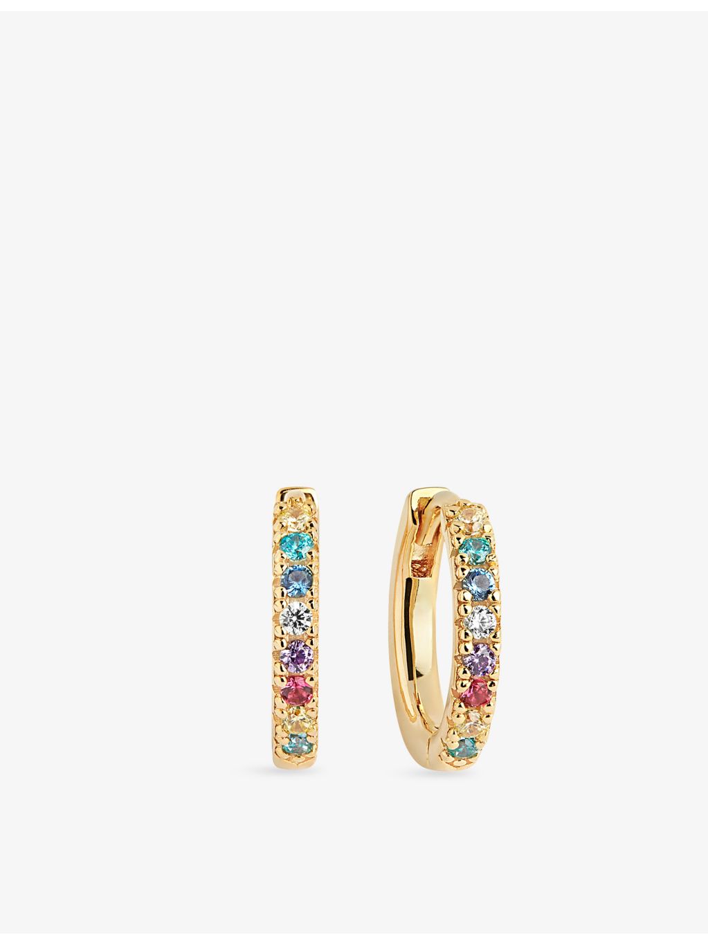 Sif Jakobs gold-plated zirconia hoop earrings 11mm, imported from the UK