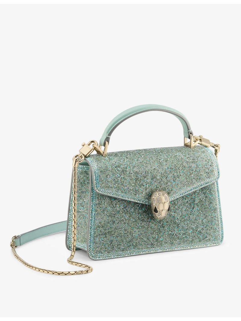 Bvlgari Serpenti Forever mini suede handbag with crystal embellishment (British brand)