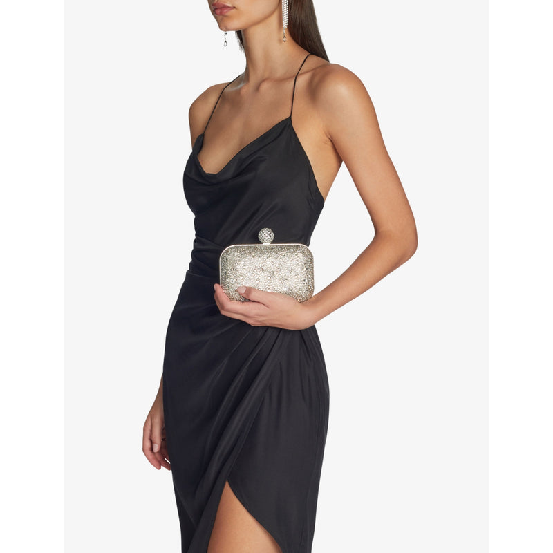 Jimmy Choo Cloud crystal-embellished suede clutch bag, UK version