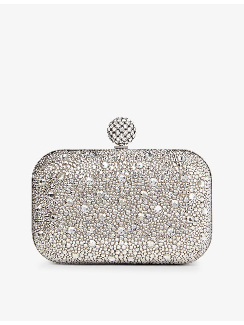 Jimmy Choo Cloud crystal-embellished suede clutch bag, UK version