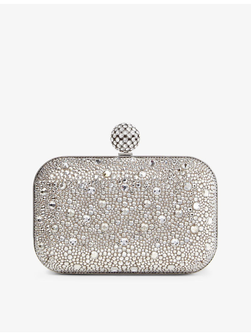 Jimmy Choo Cloud crystal-embellished suede clutch bag, UK version