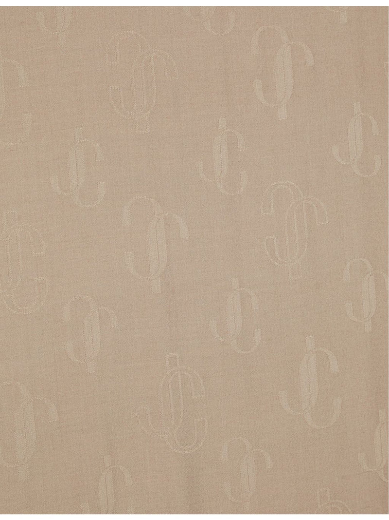 Jimmy Choo brand-print silk-blend scarf (British brand)