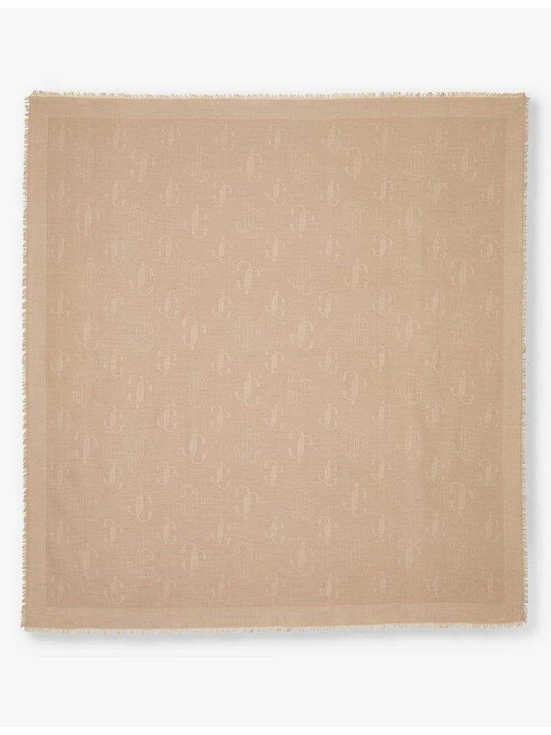 Jimmy Choo brand-print silk-blend scarf (British brand)