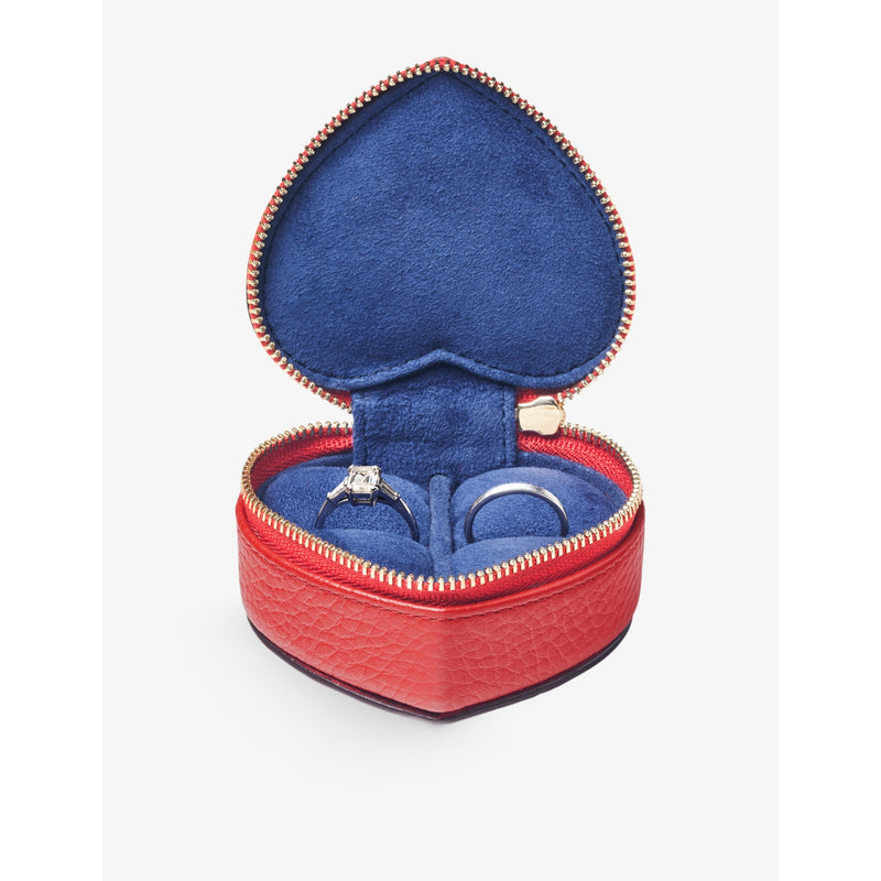 Aspinal of London heart-shaped leather ring box - British product