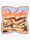 Aspinal of London graphic-print silk scarf 90cm, imported from the UK