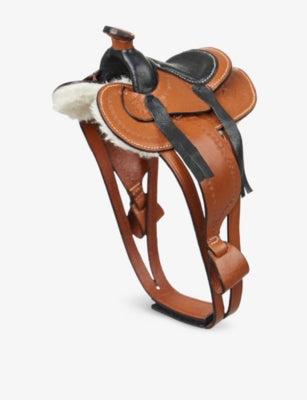 Lemieux mini western leather toy pony saddle, UK version