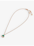 Bvlgari pendant necklace 18ct rose gold diamond malachite (British brand)