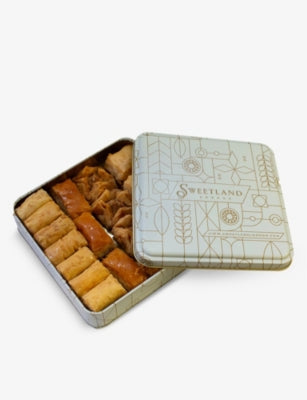 Premium mixed nuts baklava in a 500g tin, UK version