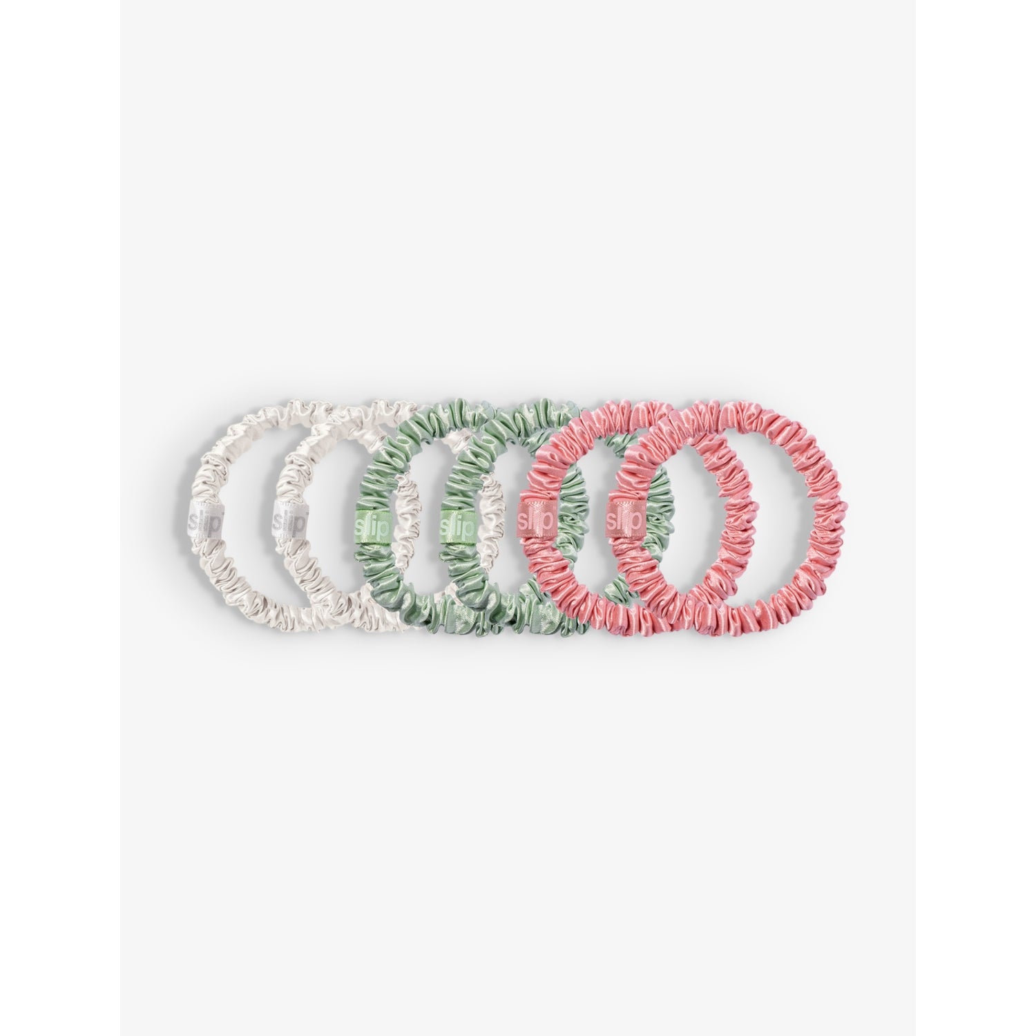 Bellerose silk scrunchies pack of six, imported from the UK