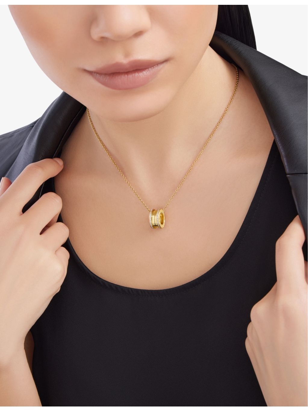 Bvlgari B.zero1 18ct yellow-gold diamond pendant necklace - British product