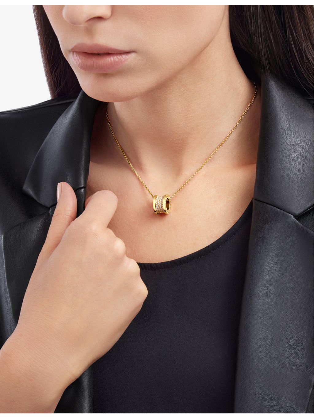 Bvlgari B.zero1 diamond pendant necklace 0.87ct yellow gold - British product
