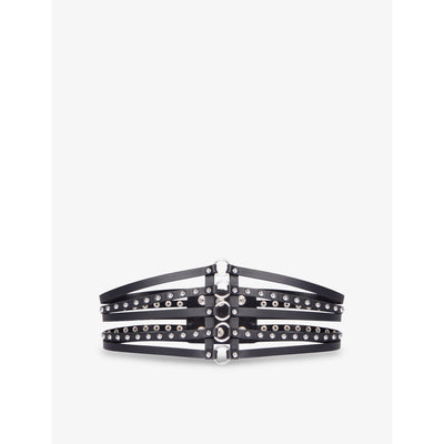 selfridges The Kooples Stud-Embellished Leather Corset Belt Width 11cm- Buy online at McGrocer