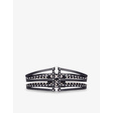 Stud-embellished leather corset belt - XS