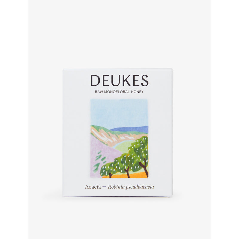 Deukes raw monofloral acacia honey 250g, imported from the UK