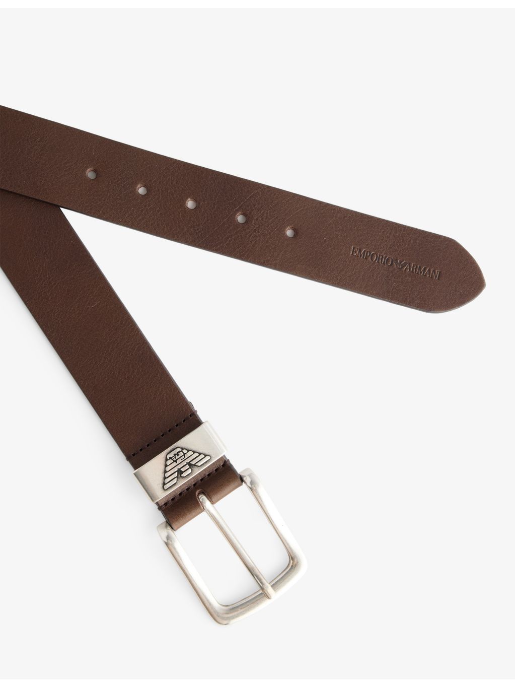 Emporio Armani logo-embossed leather belt 106cm - British product