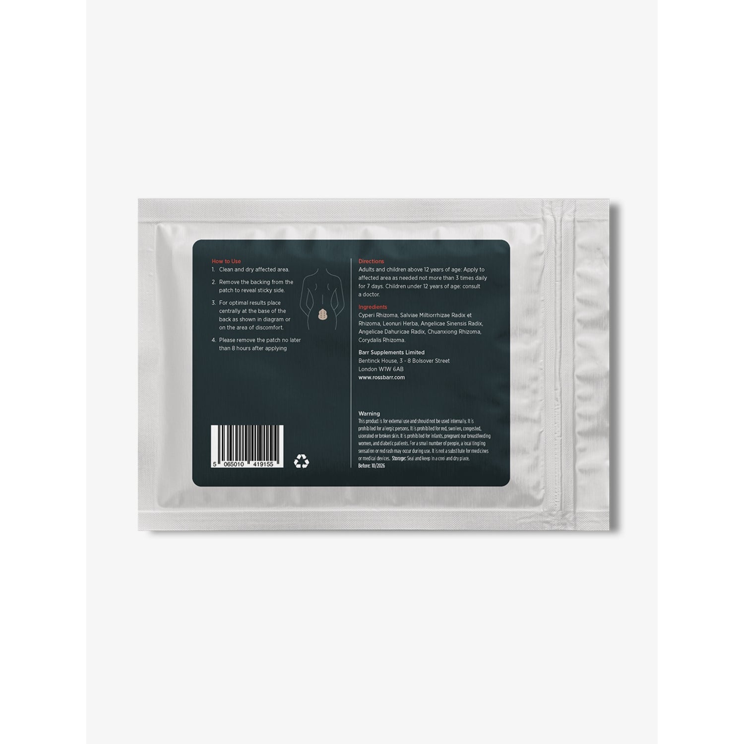 Ross J.Barr Supplements period patches pack of 7 (British brand)