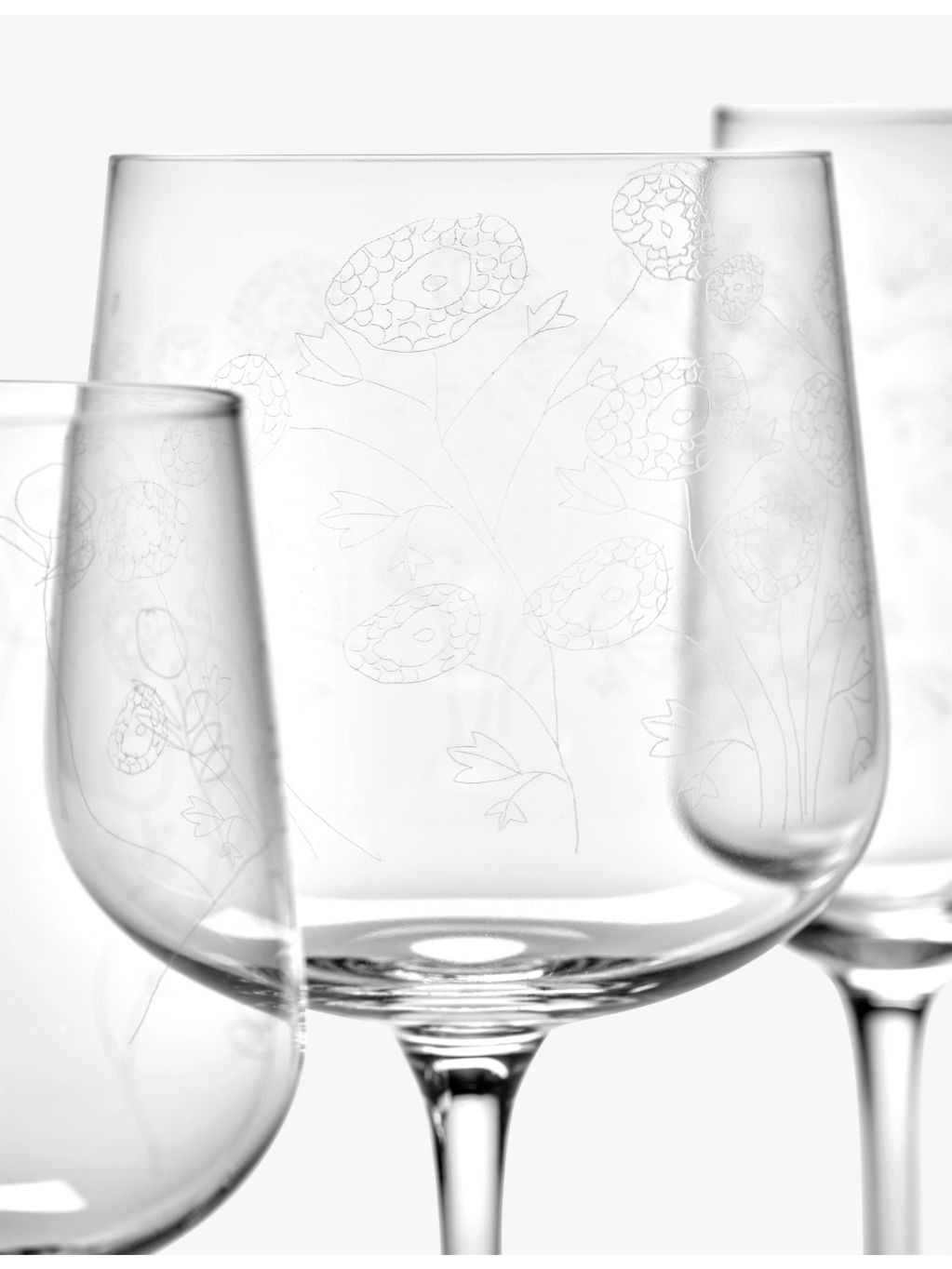 Serax Marni Midnight Flowers glasses set of four, imported from the UK
