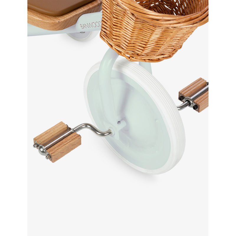 Banwood steel tricycle with woven basket, UK version