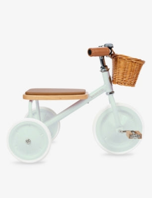 Banwood steel tricycle with woven basket, UK version
