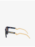 Oakley round-frame acetate sunglasses with polarised lenses - British product