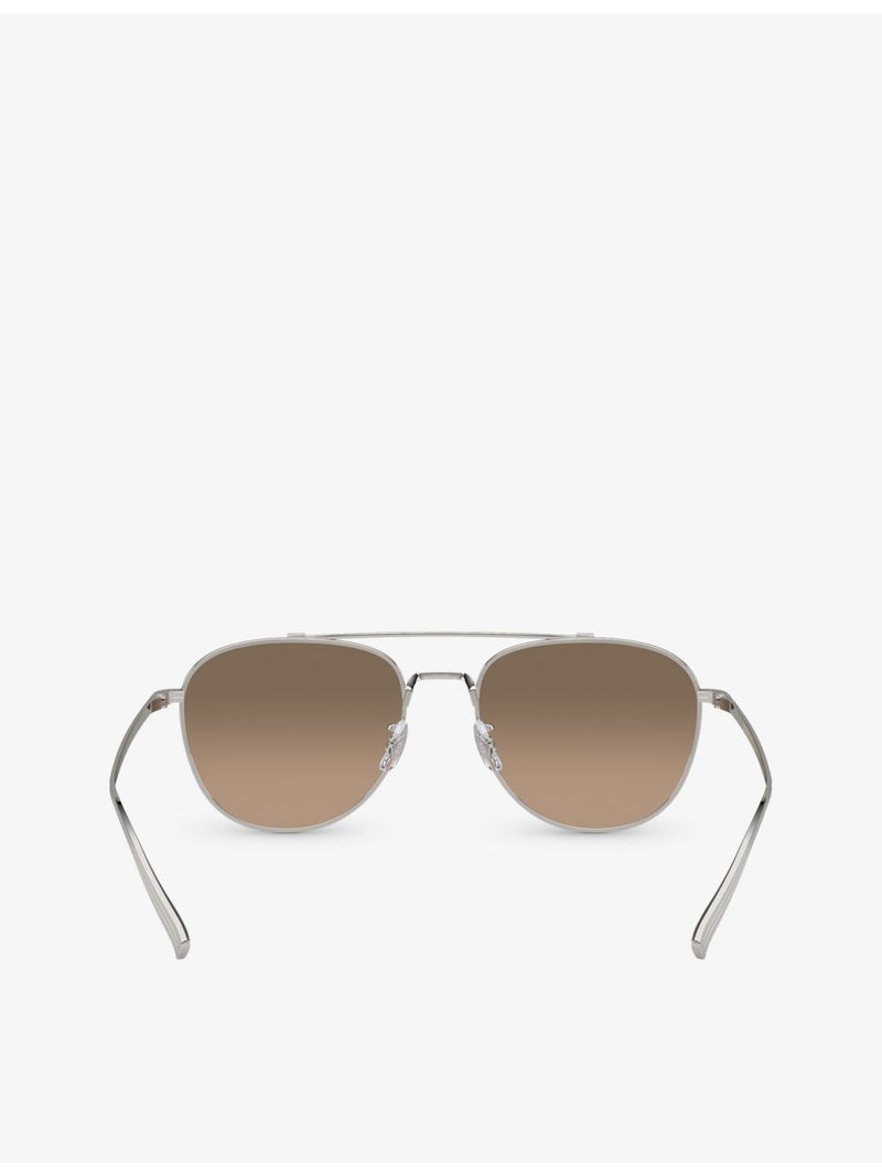 Oliver Peoples Rivetti pilot titanium sunglasses with 5.5cm lenses (British brand)
