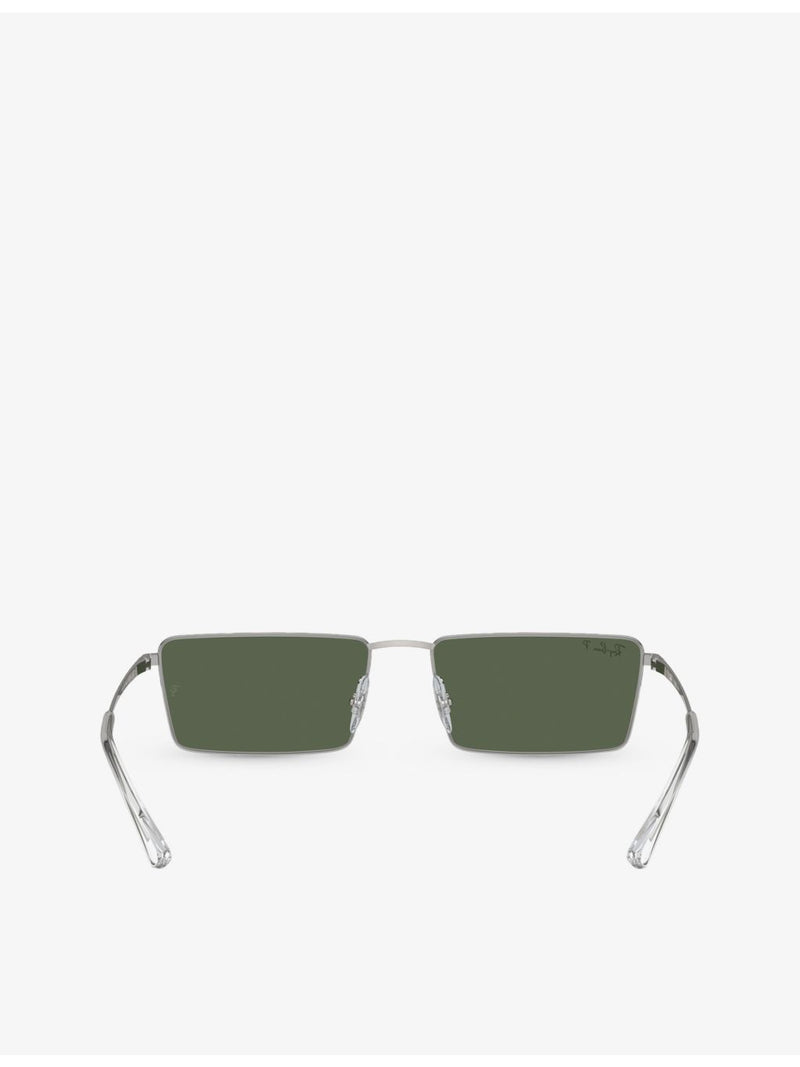 Ray-Ban RB3741 Emy rectangular metal sunglasses, imported from the UK